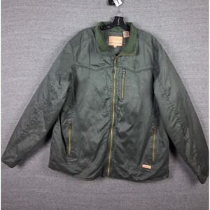 Powder River Panhandle Mens Jacket XL Green Cotton Canvas Conceal Carry Ranch